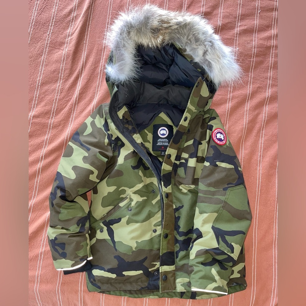 Boys Camo Canada Goose Jacket